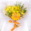 Солнечный комплимент - букет из хризантемы, альстромерии и герберы 3D / 360 градусов